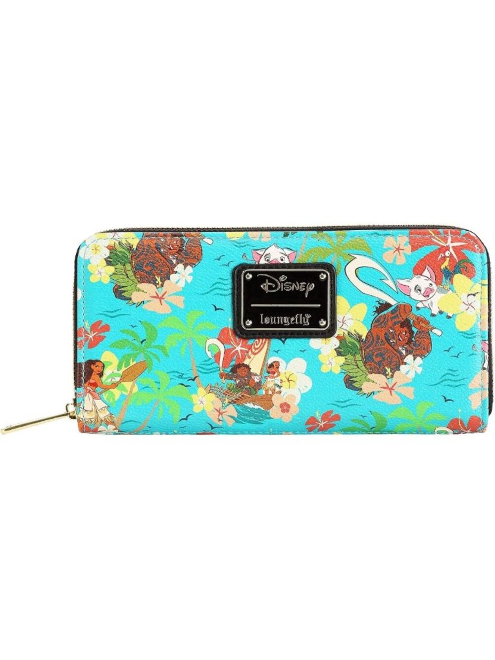 Moana All Over Print Zip Around Wallet - Stylish Blue Lounge Accessory